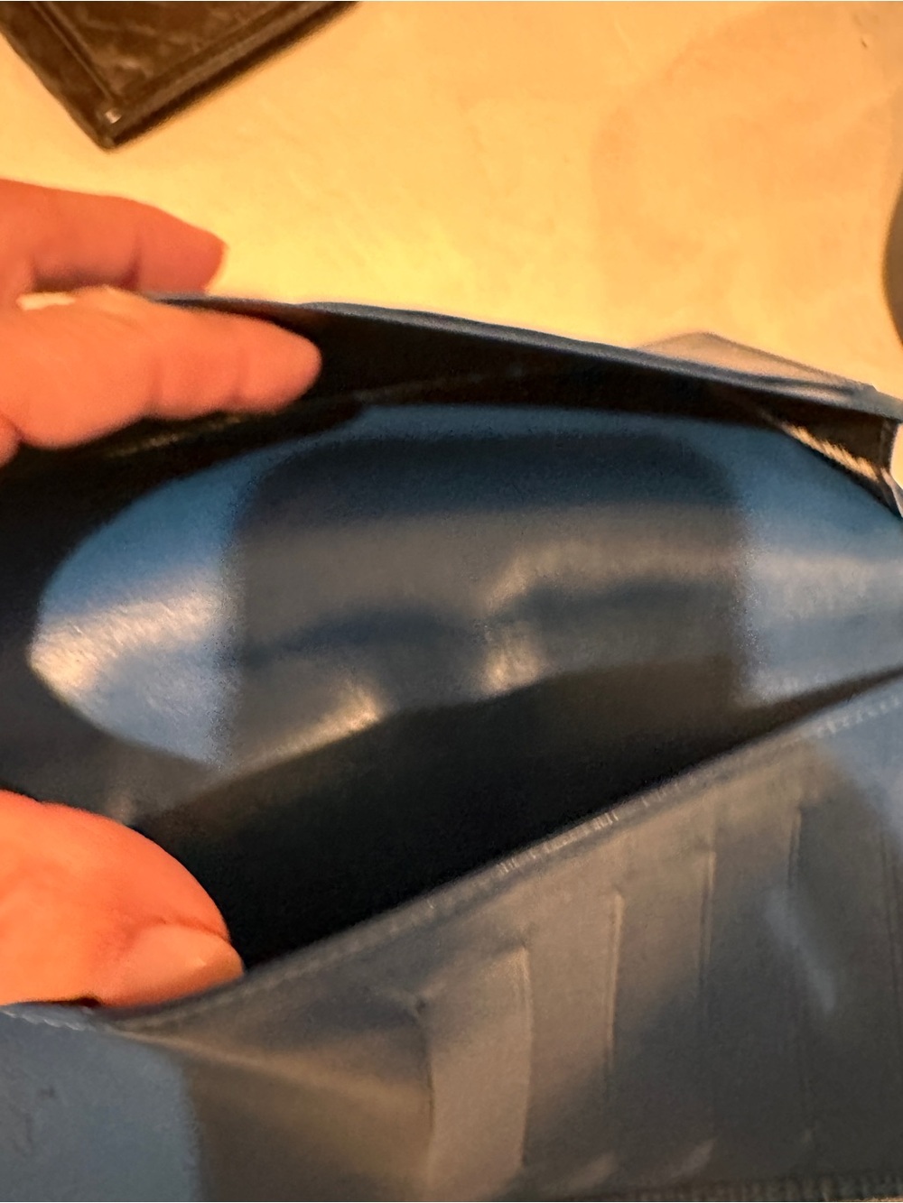 Louis Vuitton Blue Epi Leather Long Wallet with Embossed LV - Picture 7 of 8